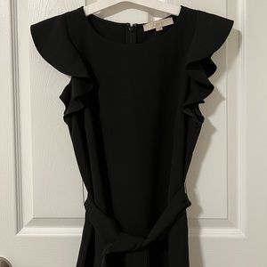 Loft Black Ruffle Sleeve Dress